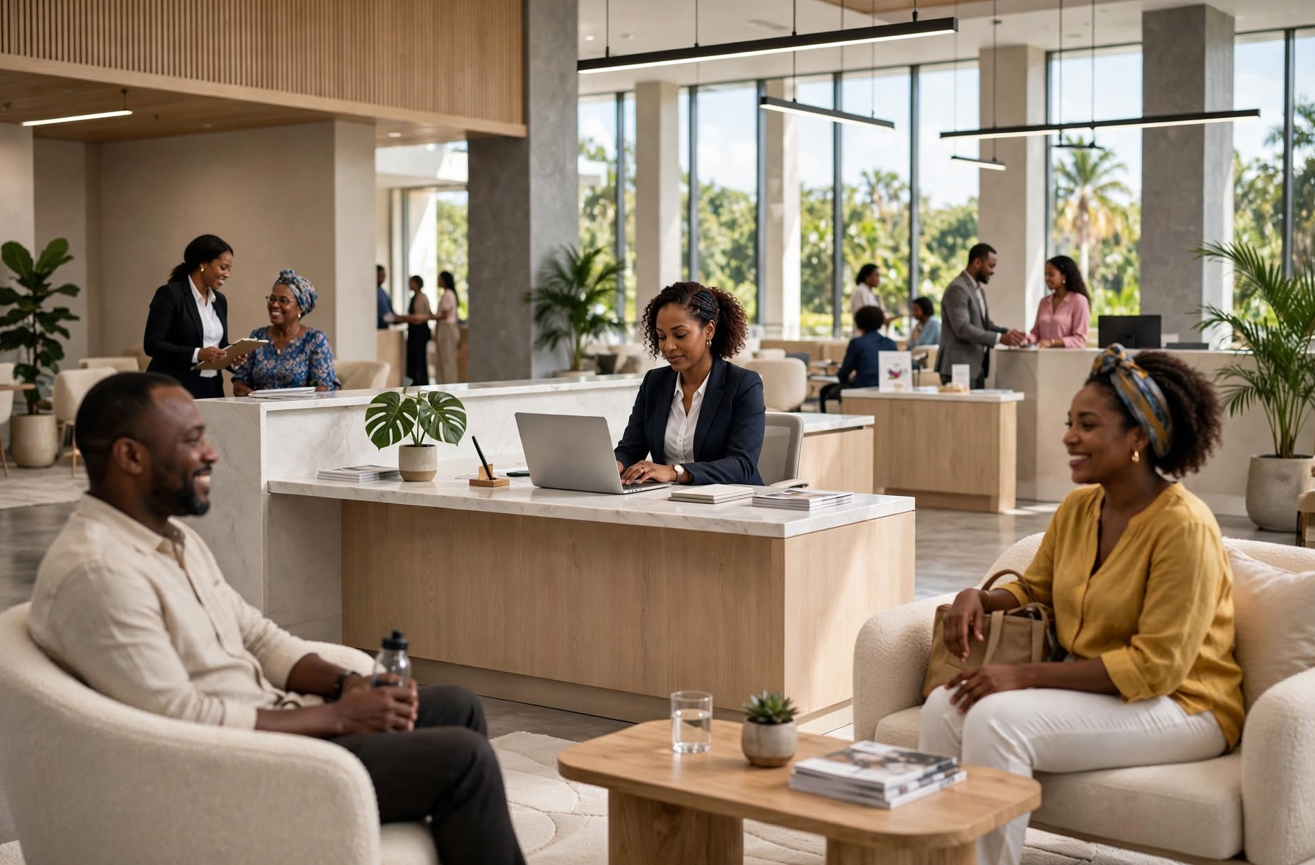 Hall institutionnel moderne et luxueux en Haïti